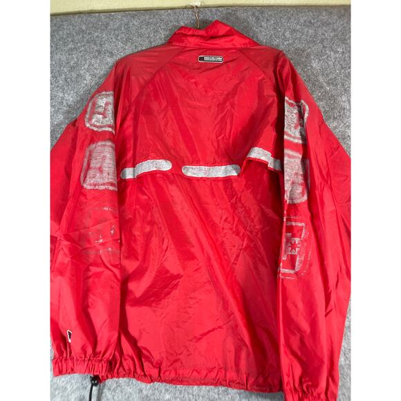 Vintage 90s DC Shoes Windbreaker Jacket Mens Large Red Full Zip Up Track Warmup - Picture 7 of 7